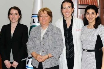 Left to right: HSPH analysis fellows Cherie Ramirez, Jennifer Erdrich, and Myriam Afeiche with Dr. Sezer Ş. Komsuoğlu, Rector of Kocaeli University (center left)